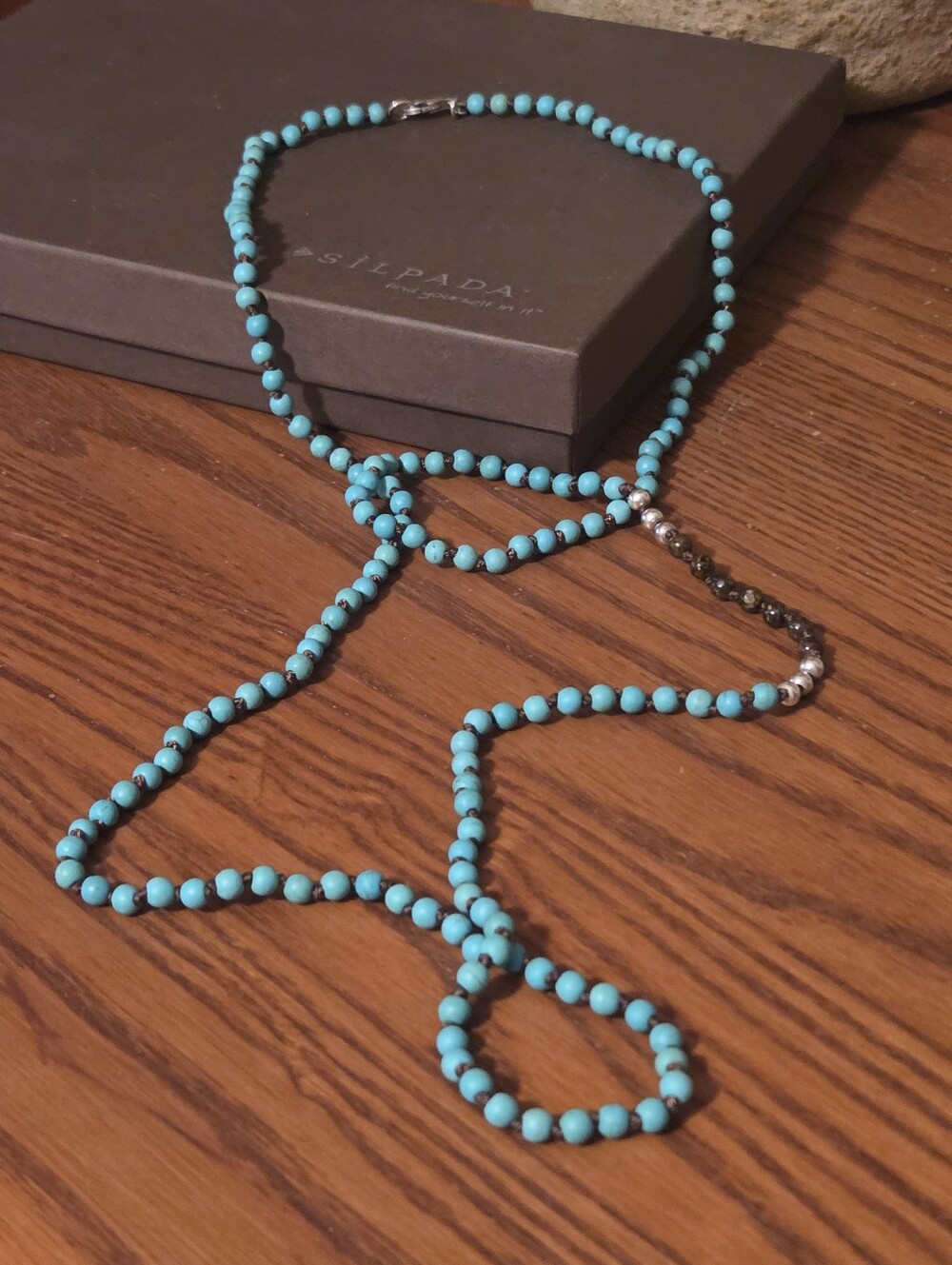 Silpada Sterling Silver & Howlite Necklace - Picture 9 of 12